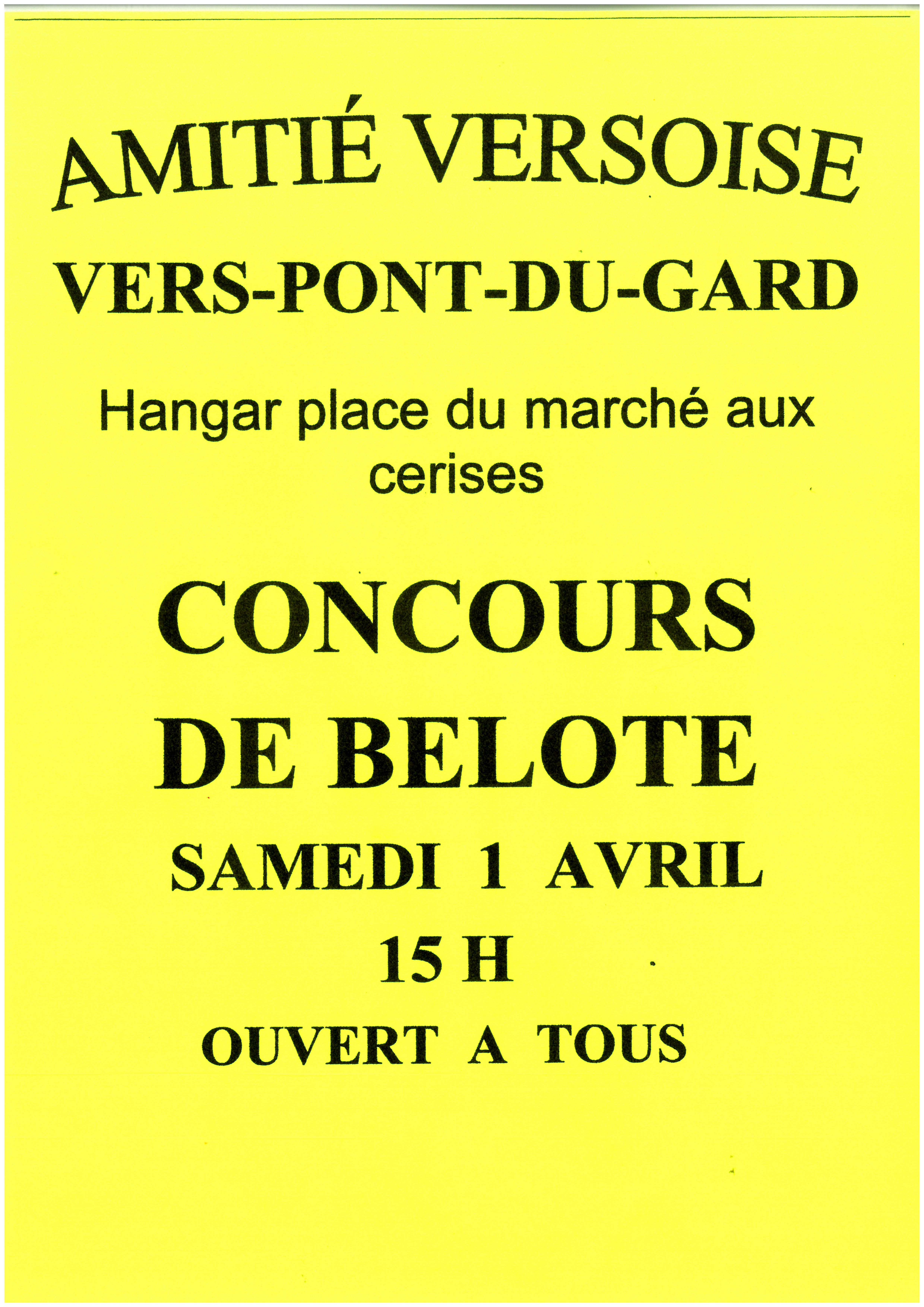 L'amitié versoise - Concours de belote du 27 mai 2023